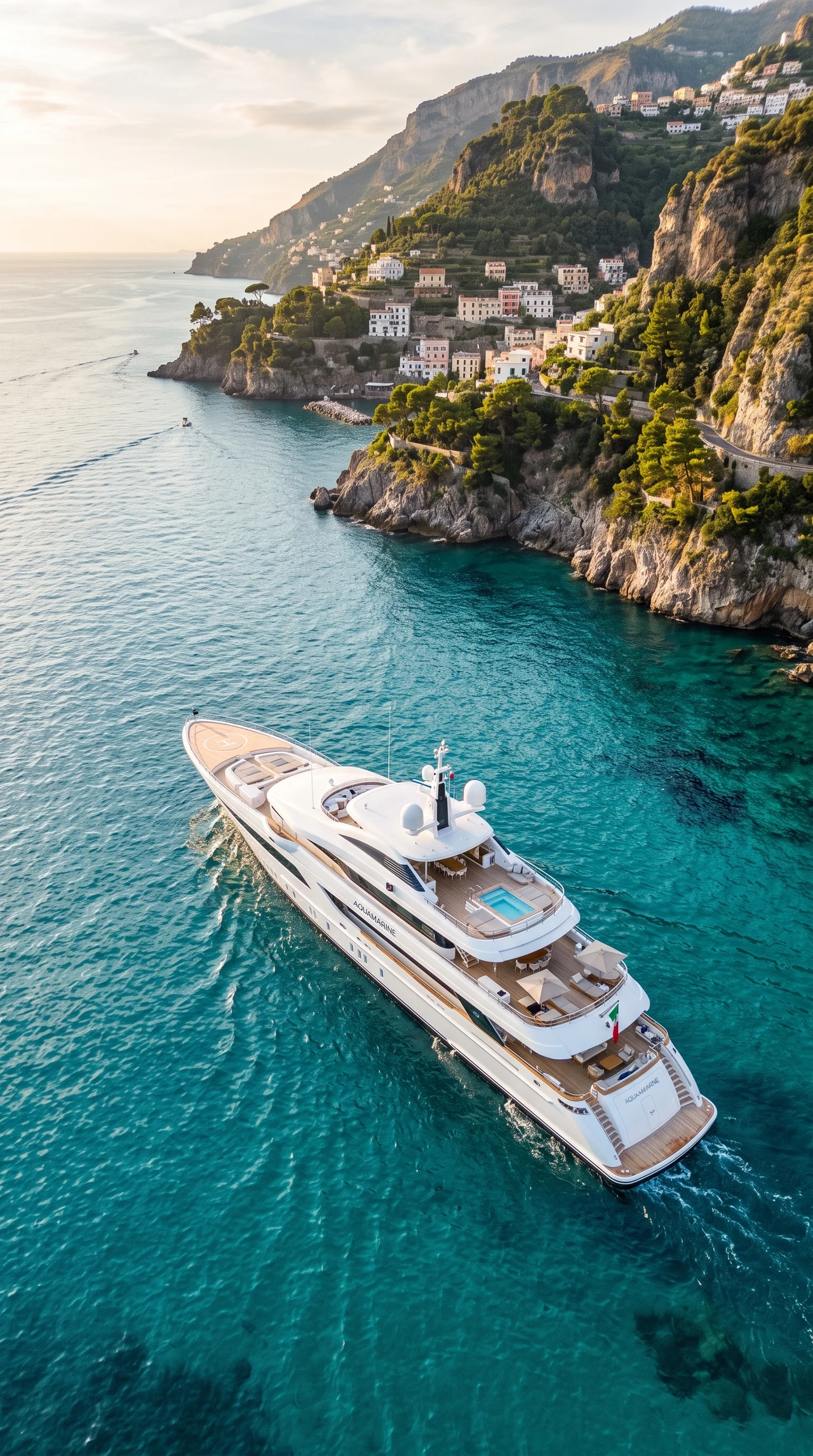 M/Y Aurea lungo la costa mediterranea.