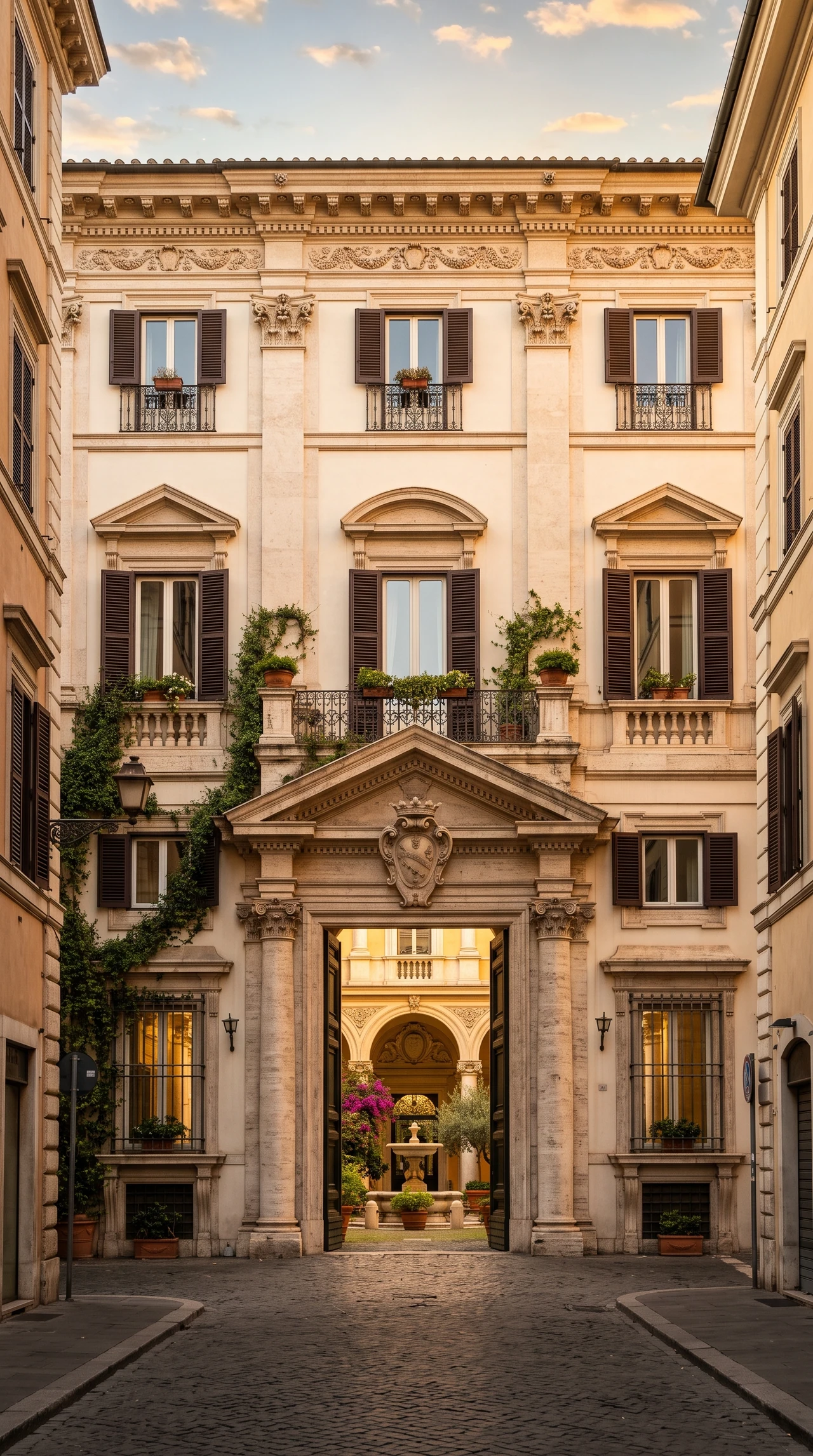 La facciata di Palazzo Aurelio a Roma.